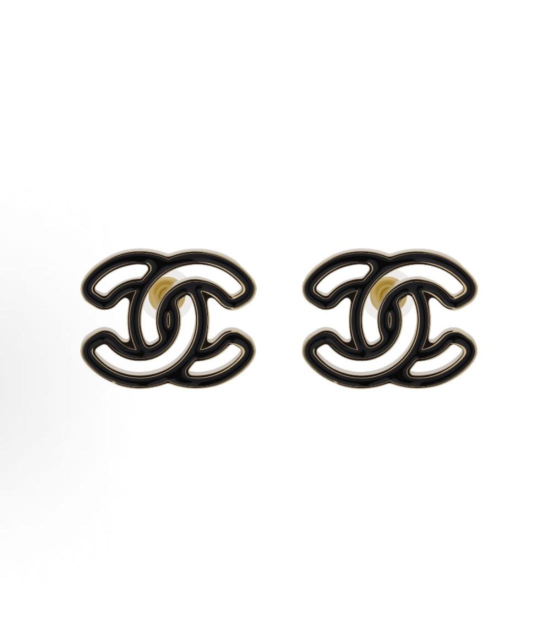 CHANEL Черные металлические серьги, фото 4