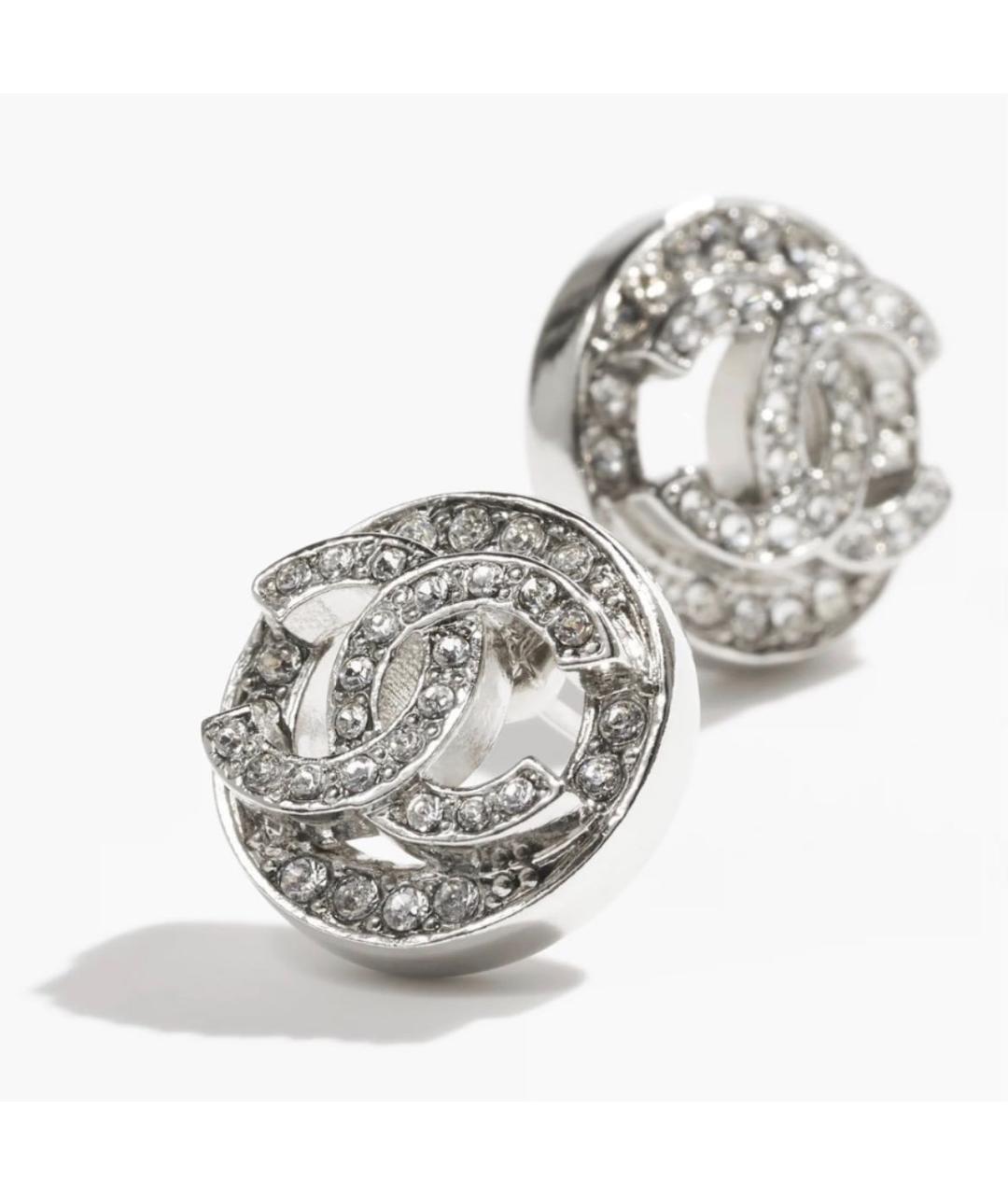 CHANEL Серебряные металлические серьги, фото 2