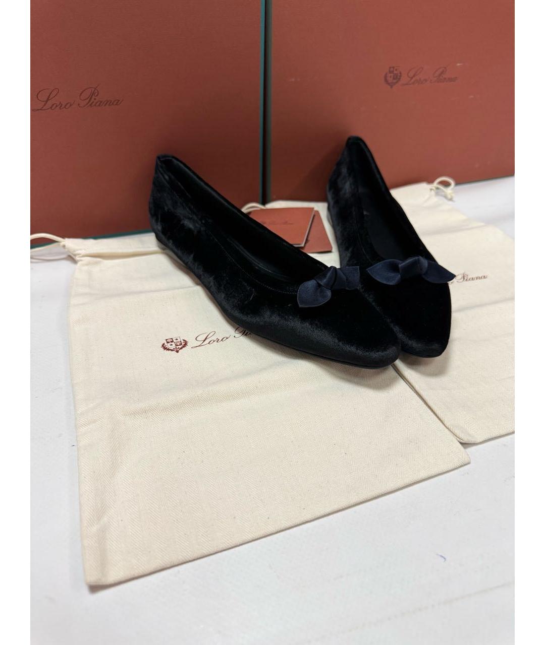 LORO PIANA Черные балетки, фото 2