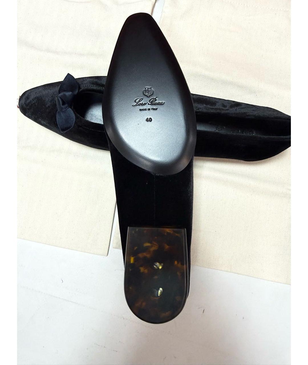 LORO PIANA Черные балетки, фото 5