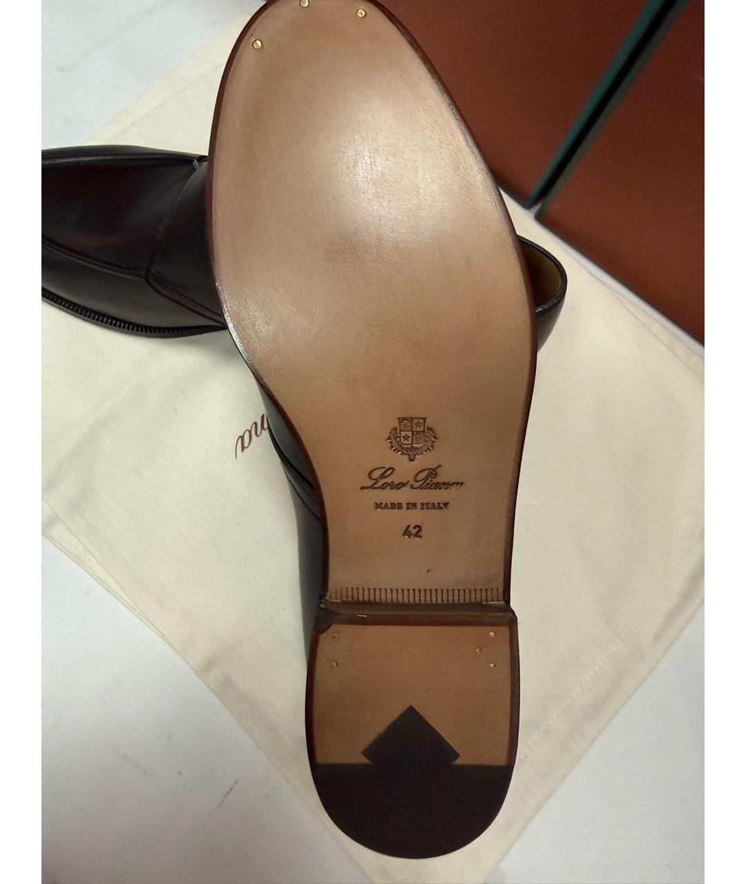 LORO PIANA Коричневые кожаные лоферы, фото 5