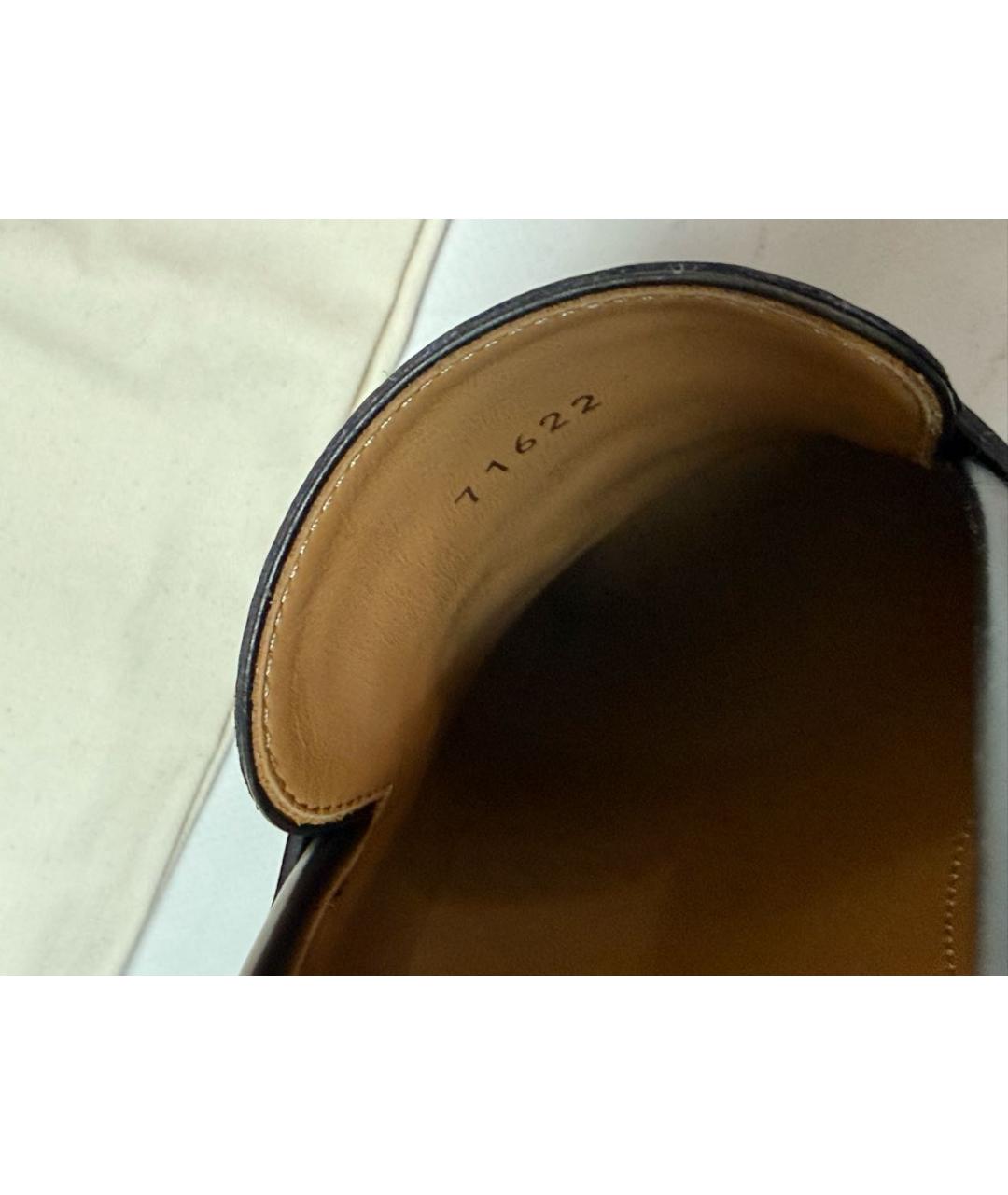 LORO PIANA Синие кожаные лоферы, фото 5