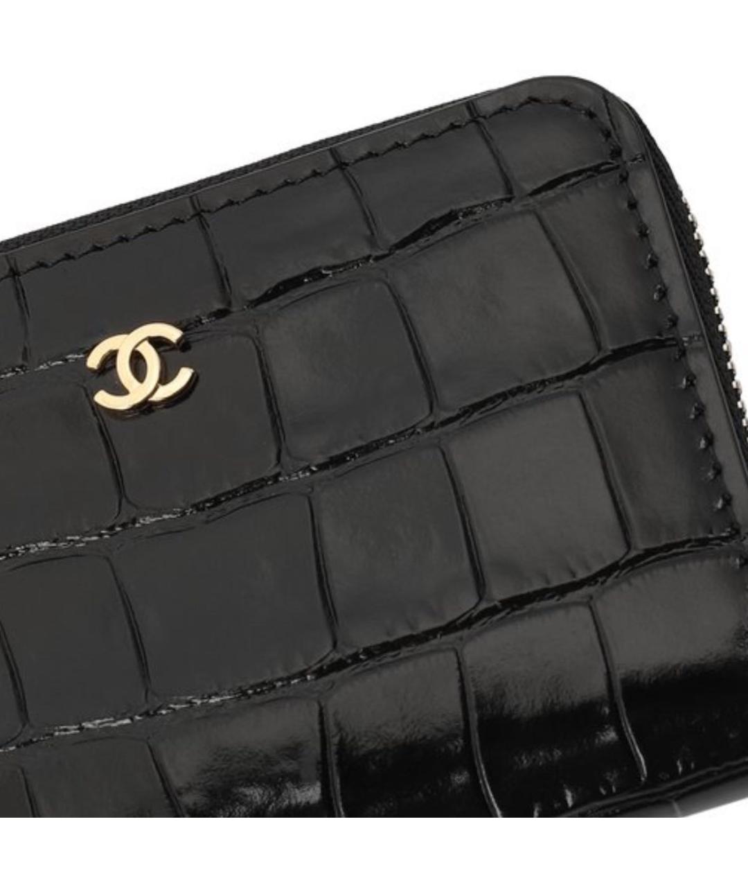 CHANEL Черный кожаный кошелек, фото 4