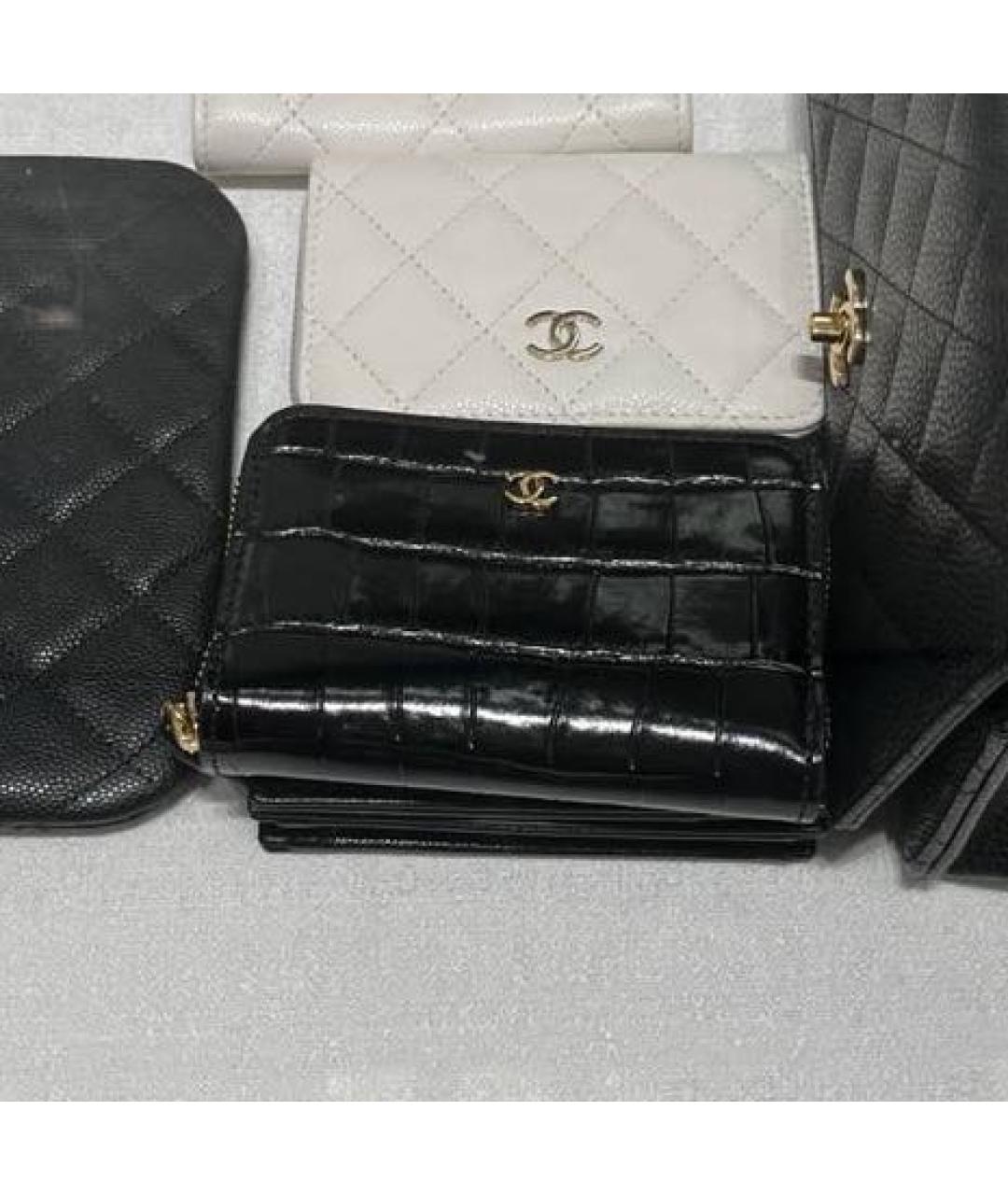 CHANEL Черный кожаный кошелек, фото 2