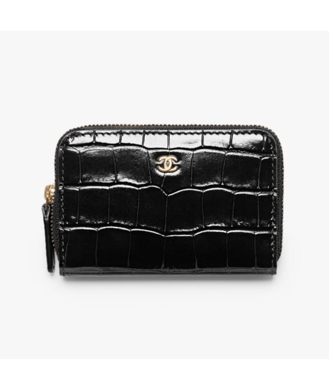 CHANEL Черный кожаный кошелек, фото 3