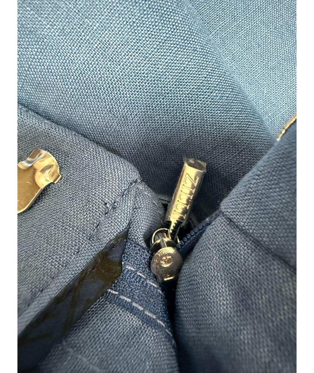 ZILLI Синие льняные повседневные брюки, фото 7