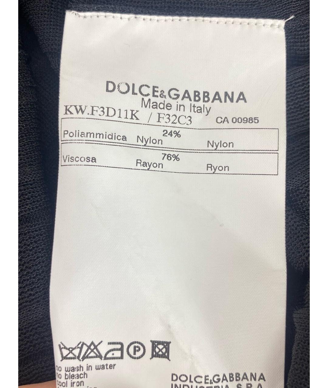 DOLCE&GABBANA Черное вискозное платье, фото 4