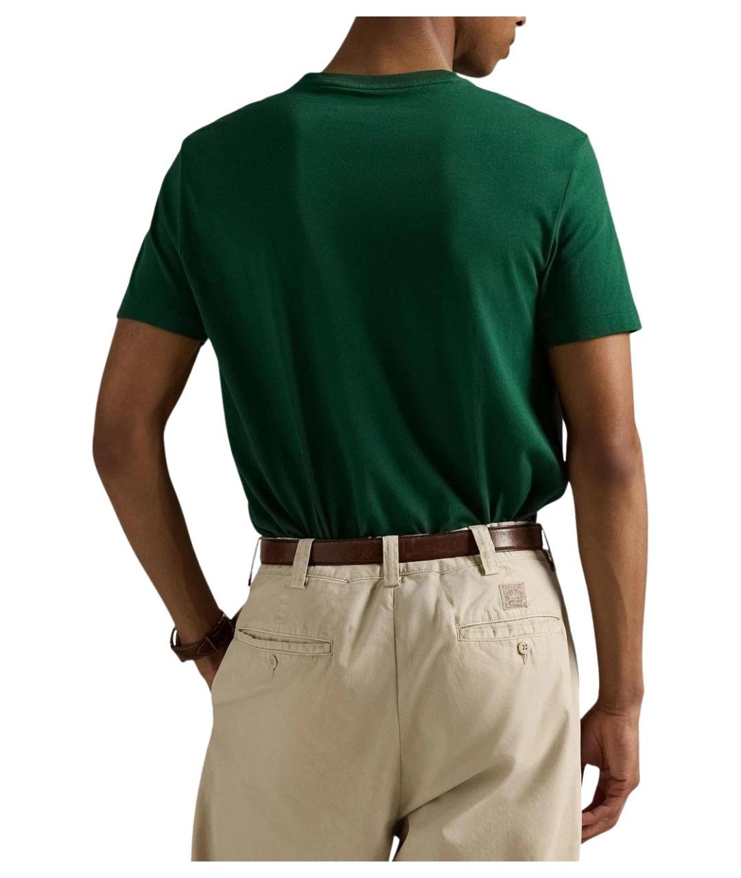 POLO RALPH LAUREN Зеленая хлопковая футболка, фото 4