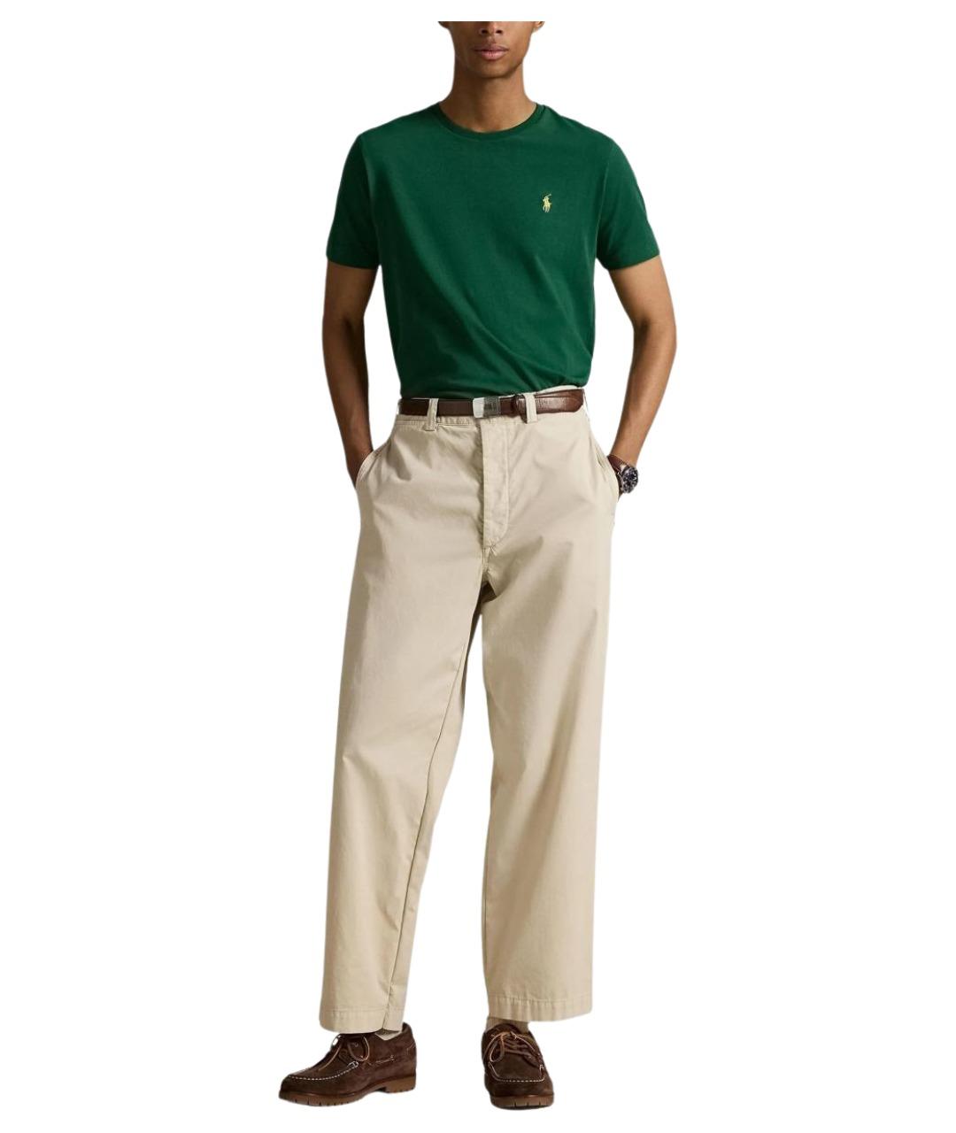 POLO RALPH LAUREN Зеленая хлопковая футболка, фото 2