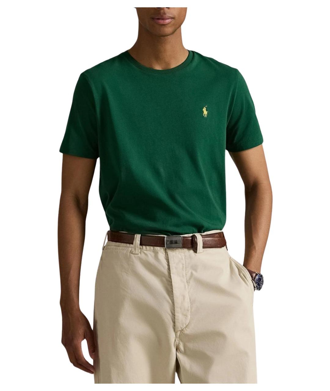 POLO RALPH LAUREN Зеленая хлопковая футболка, фото 3