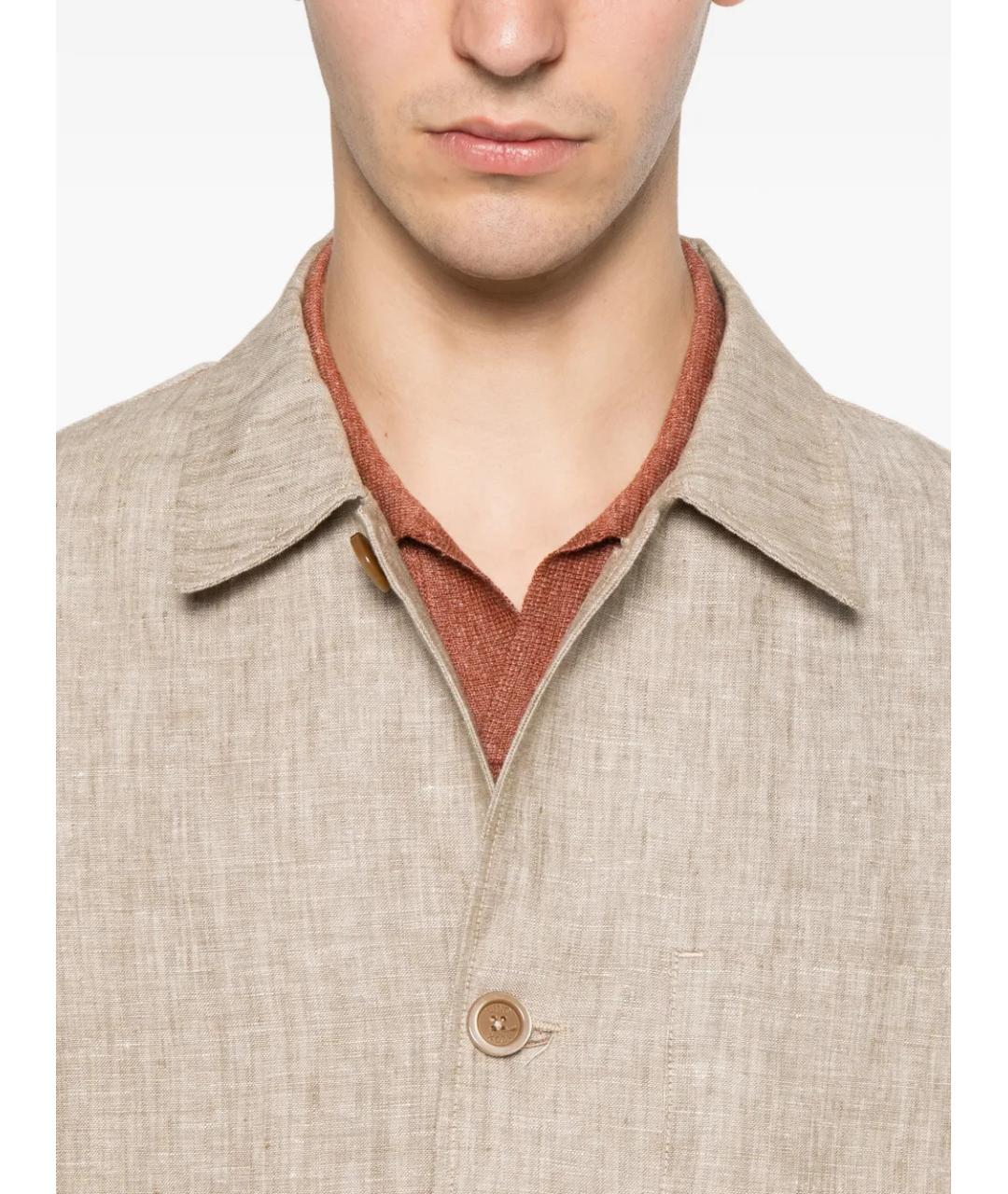 120% LINO Бежевая льняная куртка, фото 5