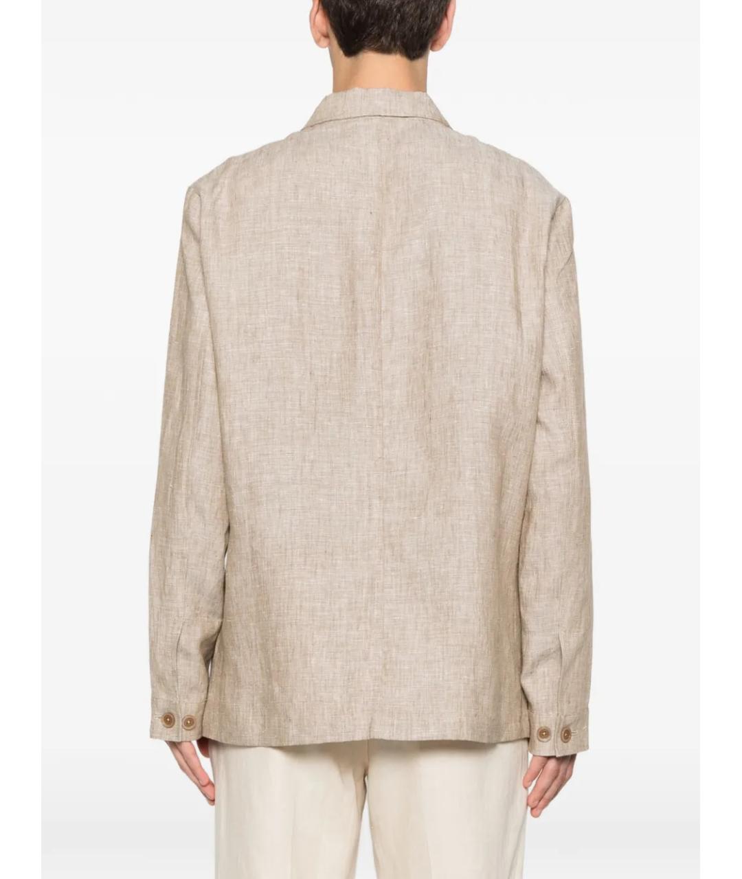 120% LINO Бежевая льняная куртка, фото 4