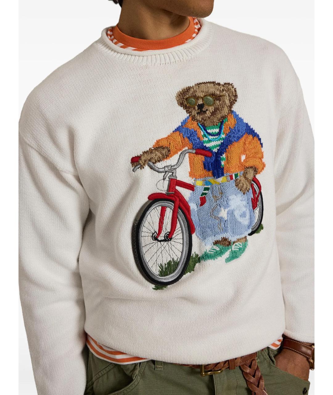 POLO RALPH LAUREN Белый хлопковый джемпер / свитер, фото 4