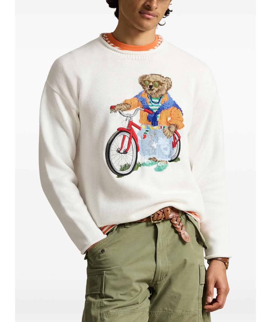 POLO RALPH LAUREN Белый хлопковый джемпер / свитер, фото 2