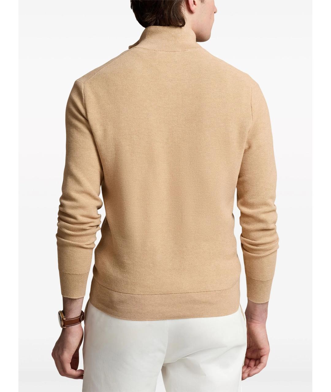 POLO RALPH LAUREN Бежевый хлопковый джемпер / свитер, фото 4