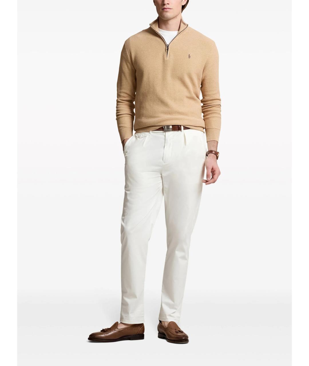 POLO RALPH LAUREN Бежевый хлопковый джемпер / свитер, фото 2