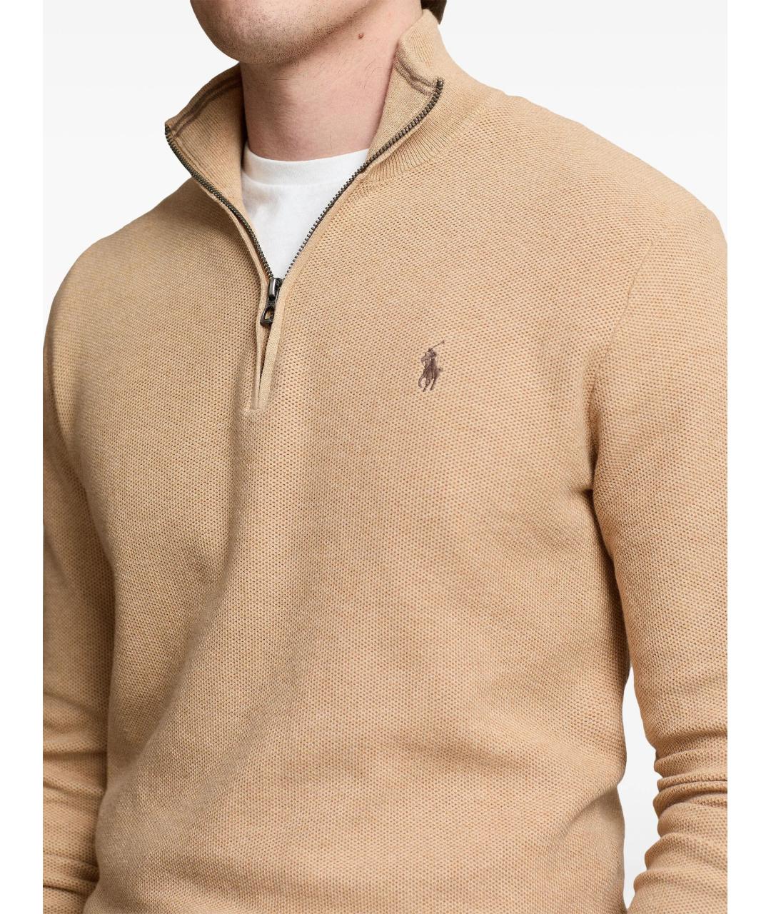 POLO RALPH LAUREN Бежевый хлопковый джемпер / свитер, фото 5