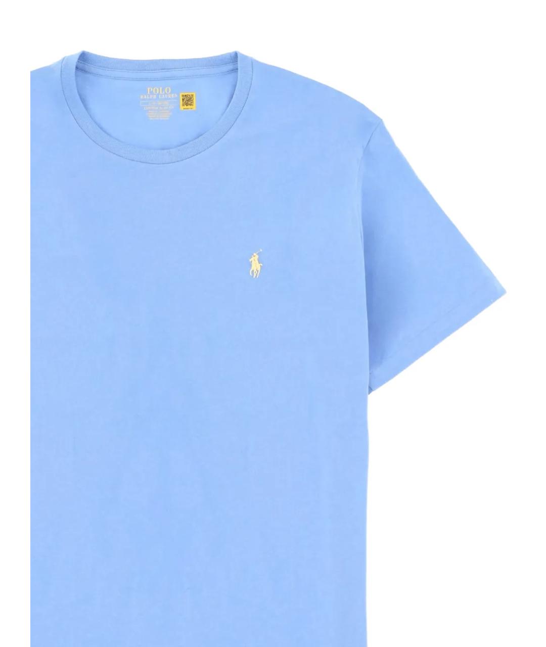 POLO RALPH LAUREN Голубая хлопковая футболка, фото 2