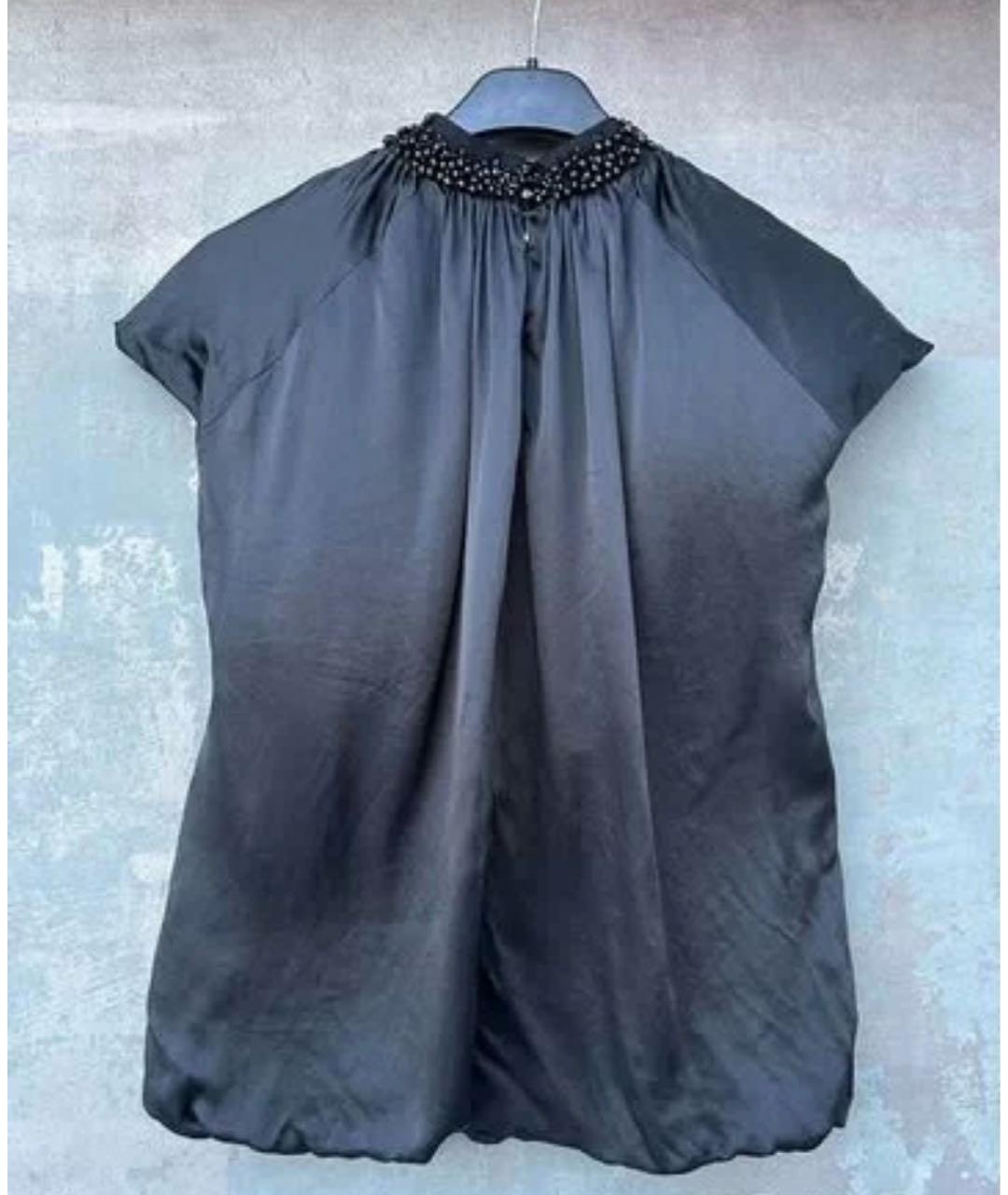 JUST CAVALLI Черная шелковая блузы, фото 2