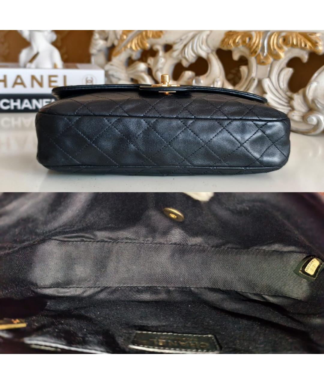 CHANEL Черная кожаная сумка через плечо, фото 4