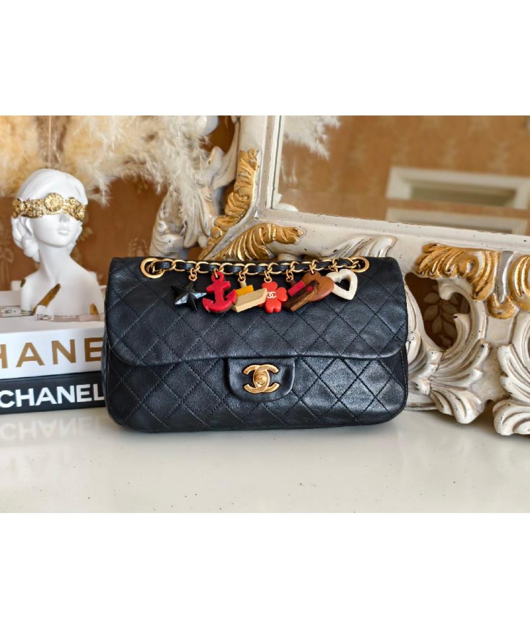 CHANEL Черная кожаная сумка через плечо, фото 2