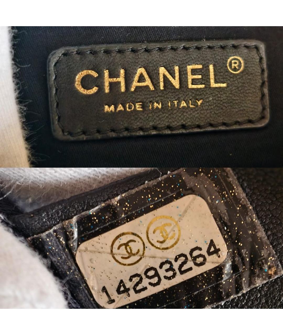 CHANEL Черная кожаная сумка через плечо, фото 7