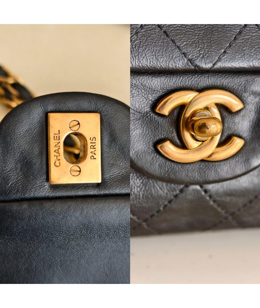 CHANEL Черная кожаная сумка через плечо, фото 9