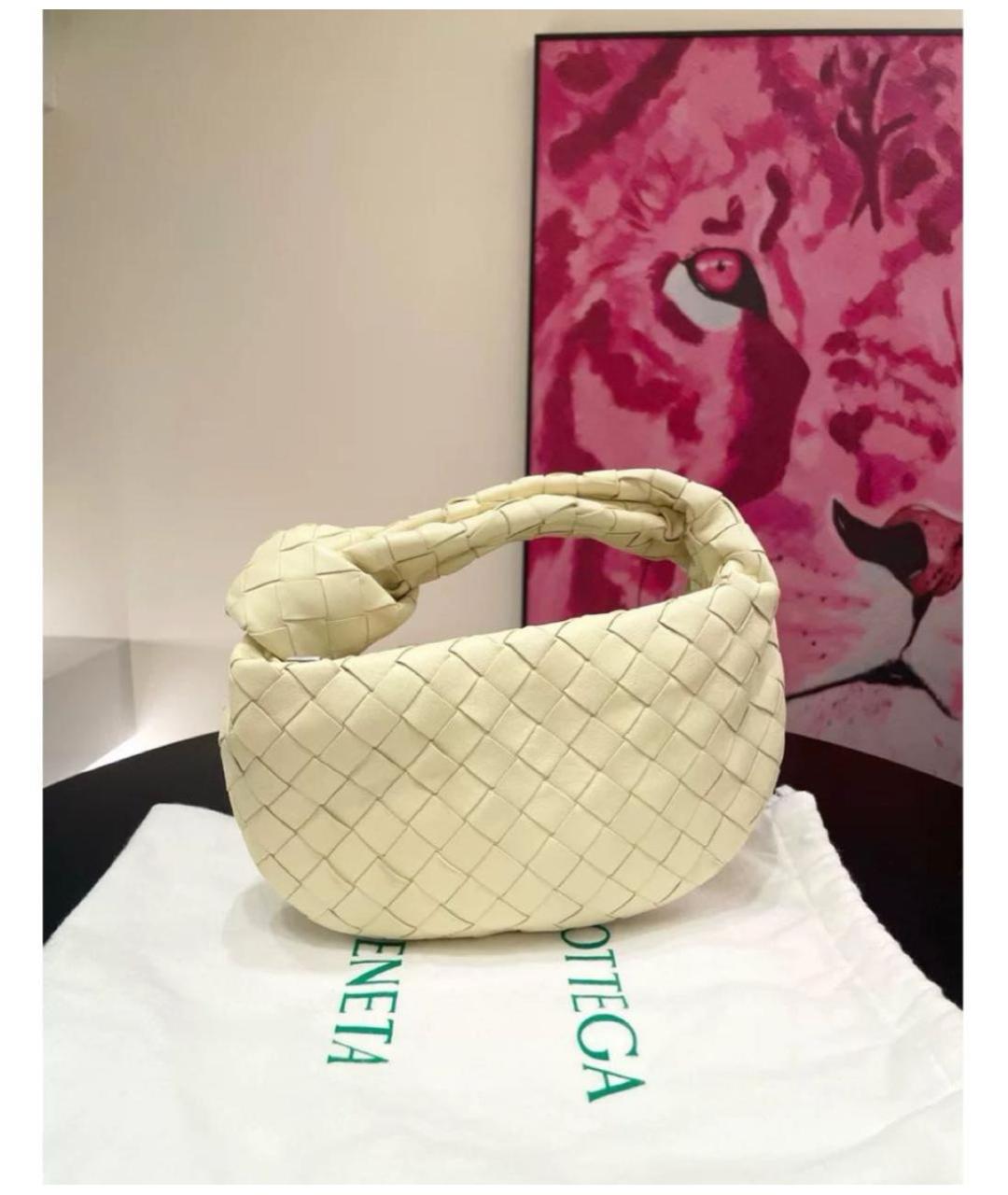 BOTTEGA VENETA Желтая кожаная сумка с короткими ручками, фото 2