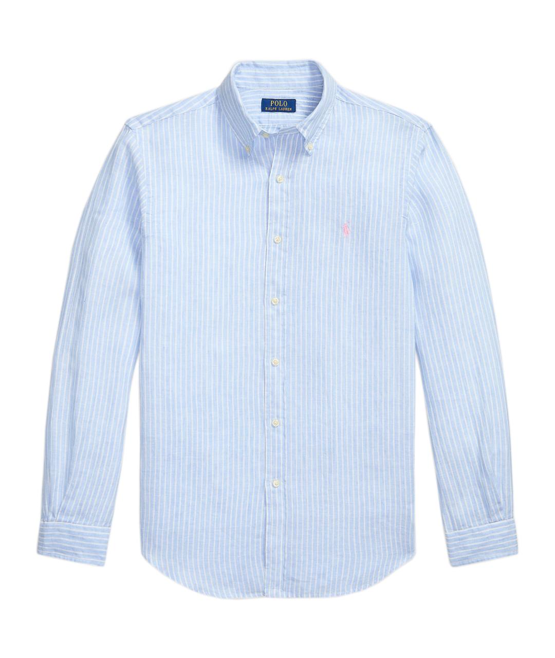 POLO RALPH LAUREN Голубая льняная кэжуал рубашка, фото 1