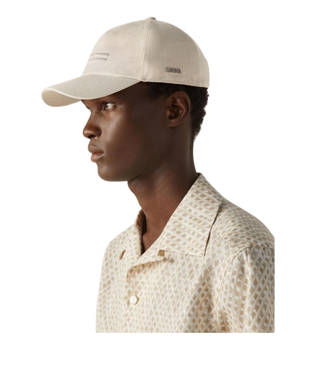 ZEGNA Бежевая льняная кепка/бейсболка, фото 2