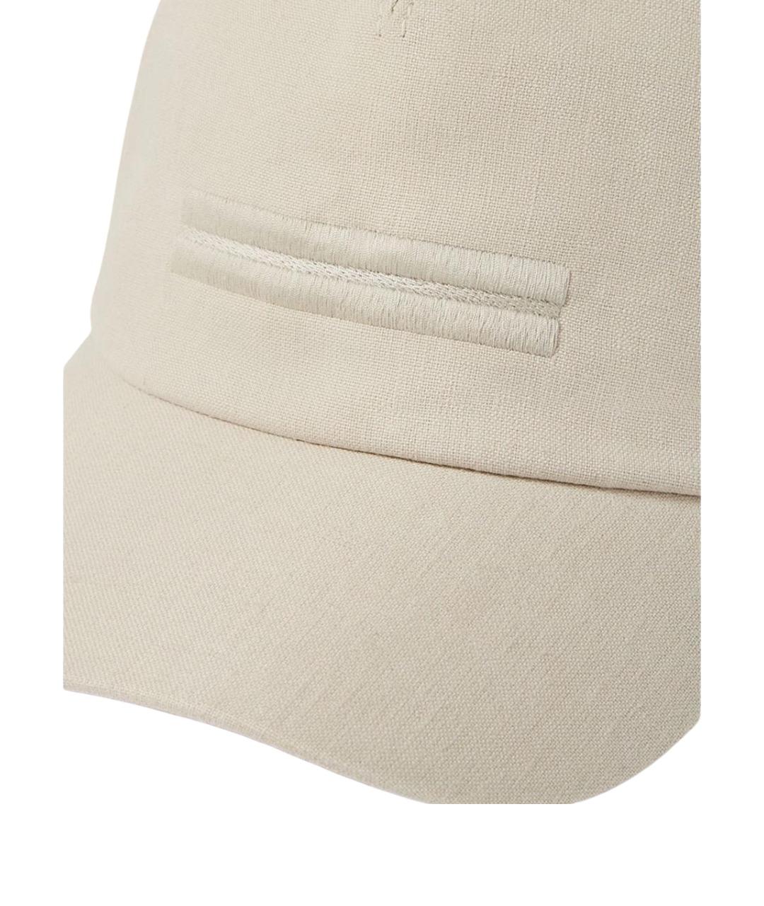 ZEGNA Бежевая льняная кепка/бейсболка, фото 3