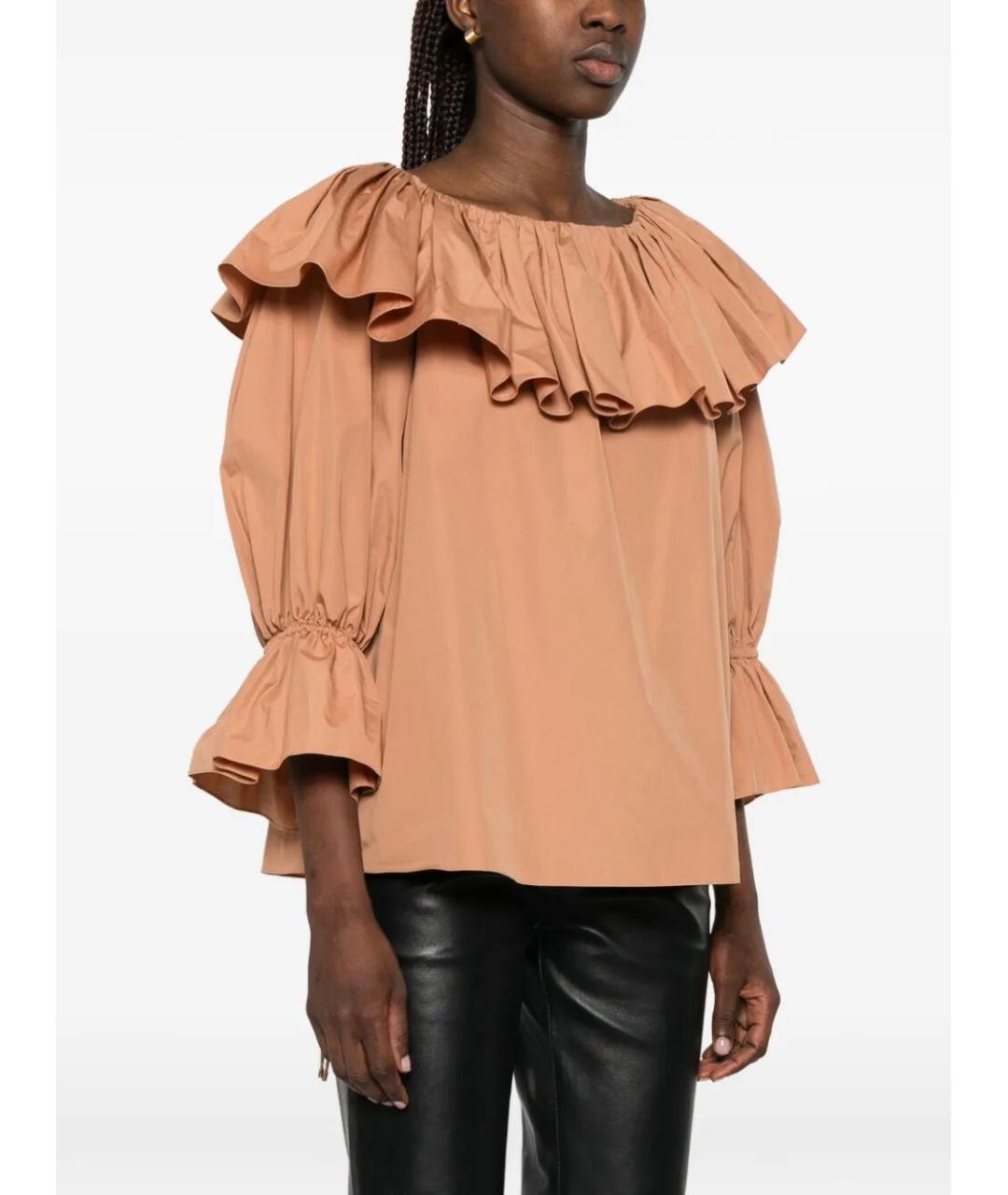 CHLOE Оранжевая хлопковая блузы, фото 3