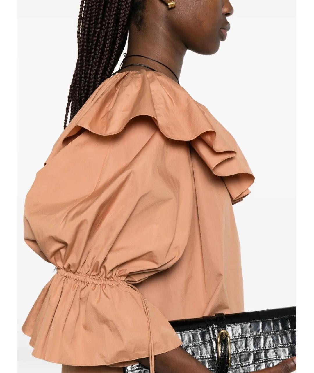 CHLOE Оранжевая хлопковая блузы, фото 4