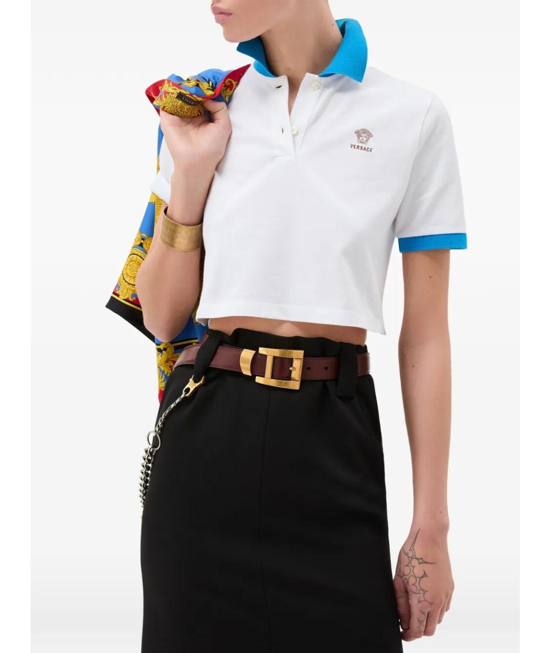 VERSACE Белая хлопковая футболка, фото 3