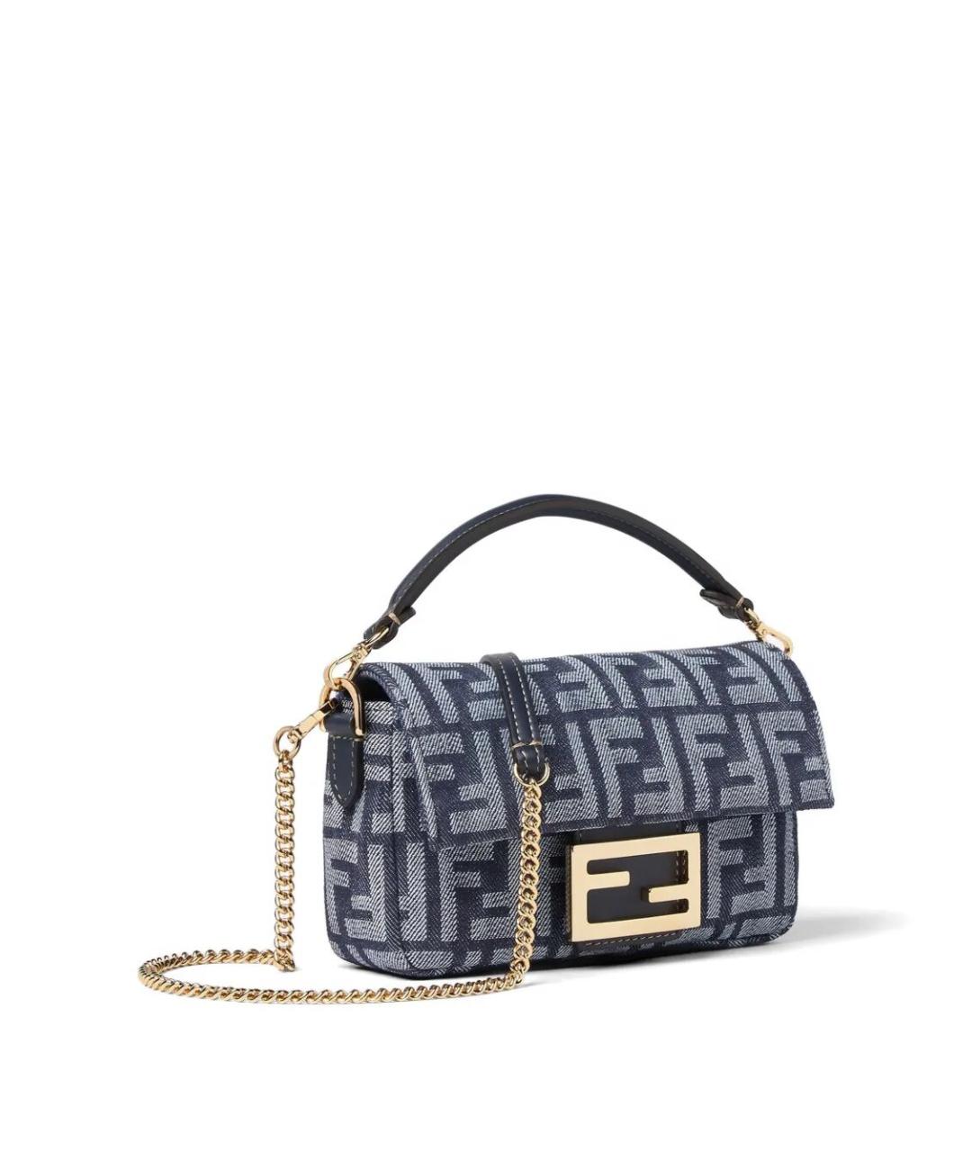 FENDI Синяя тканевая сумка через плечо, фото 3