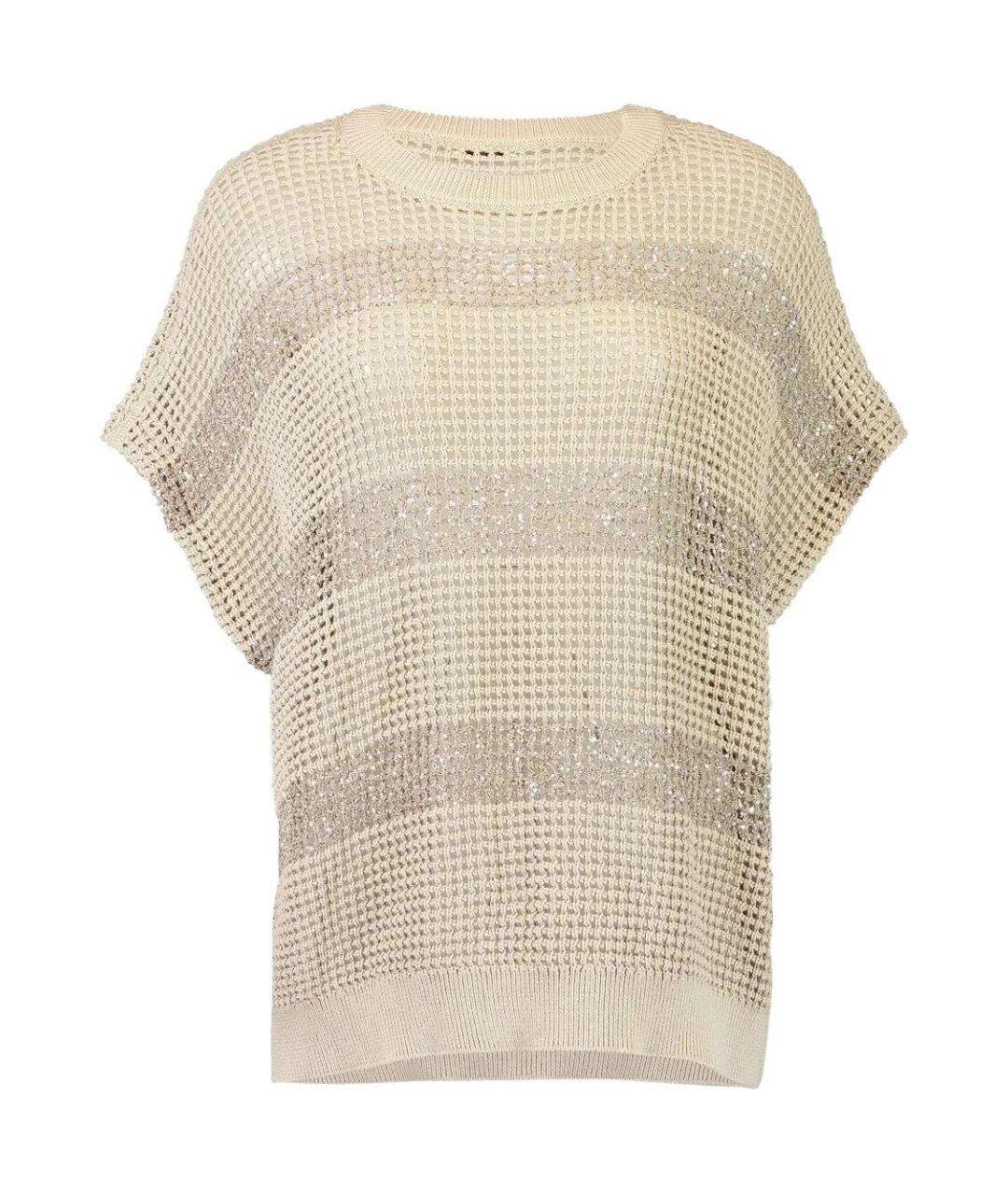 BRUNELLO CUCINELLI Бежевая хлопковая майка, фото 1