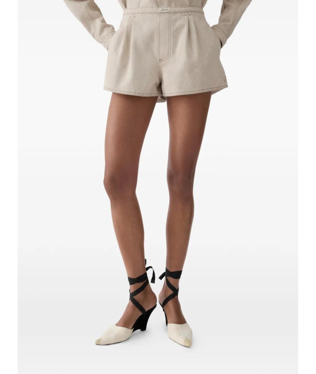 JACQUEMUS Бежевые хлопковые шорты, фото 4