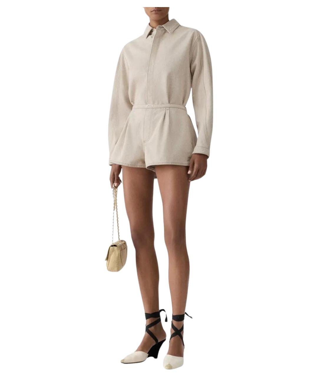 JACQUEMUS Бежевые хлопковые шорты, фото 2