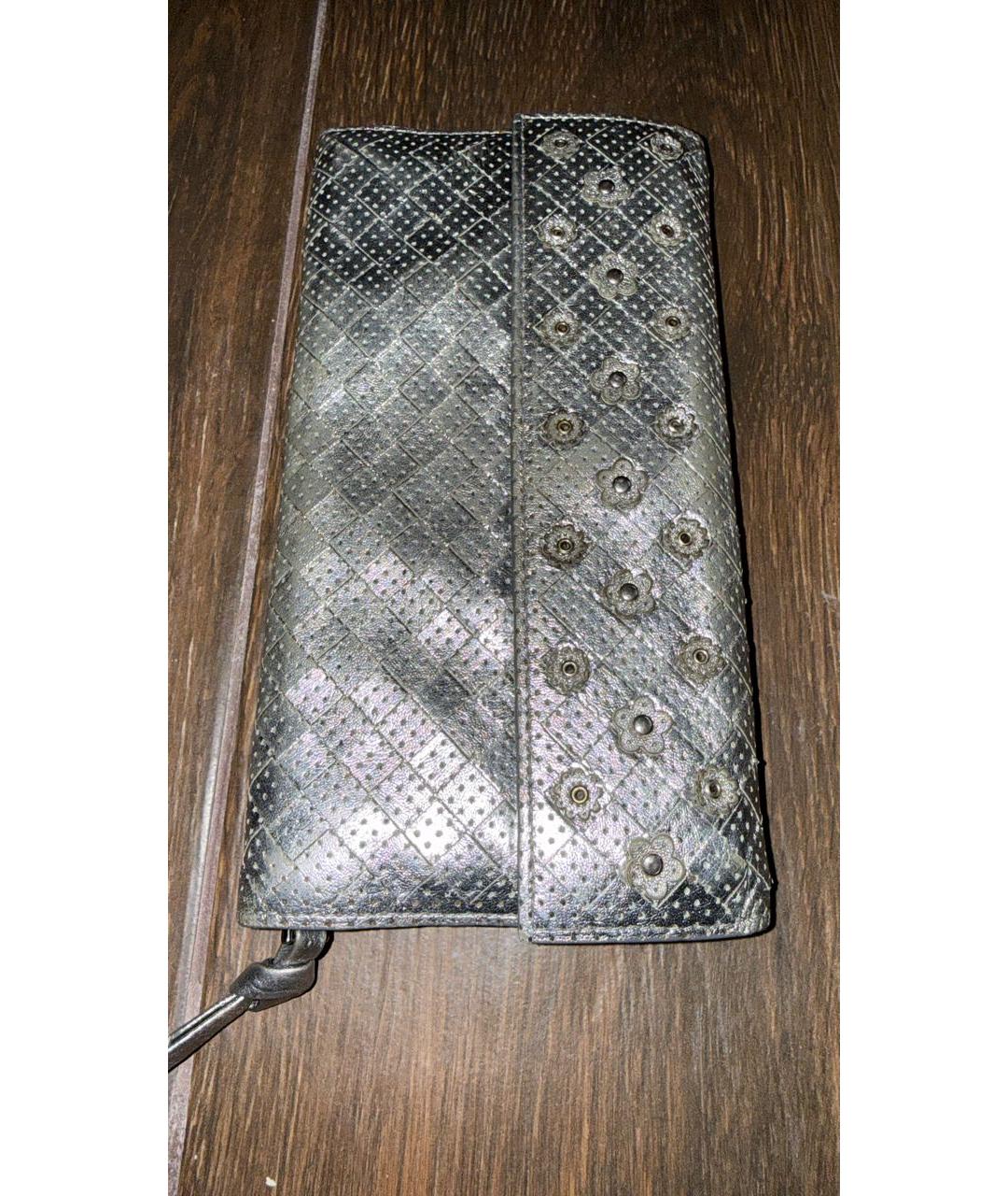 BOTTEGA VENETA Серебрянный кожаный кошелек, фото 5
