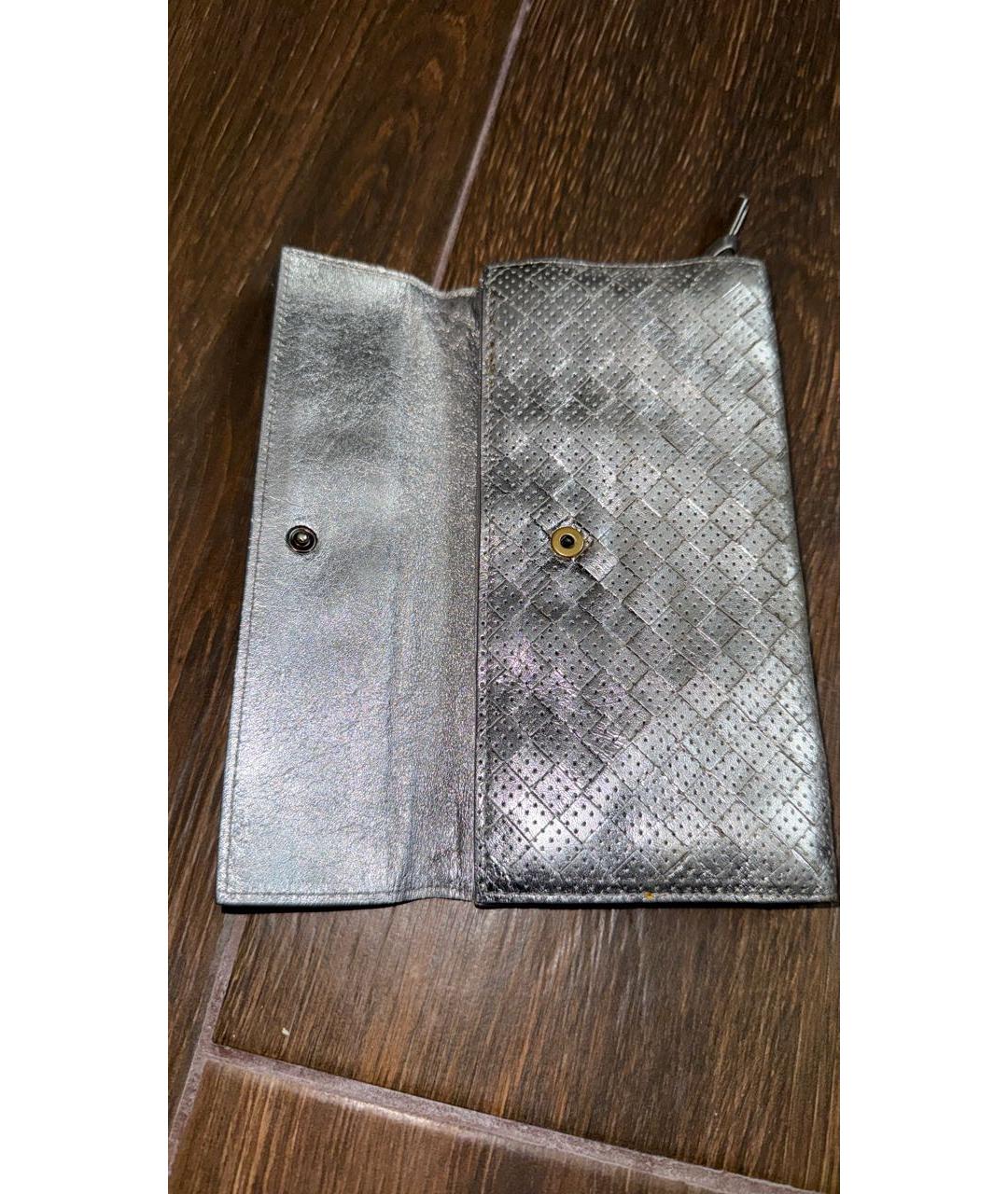 BOTTEGA VENETA Серебрянный кожаный кошелек, фото 2