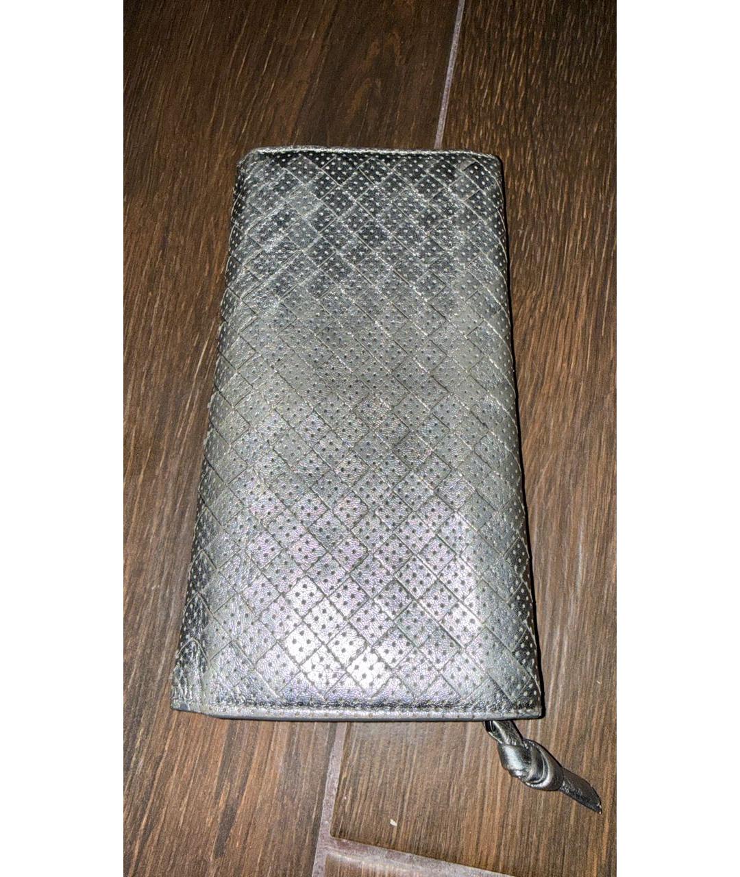 BOTTEGA VENETA Серебрянный кожаный кошелек, фото 3