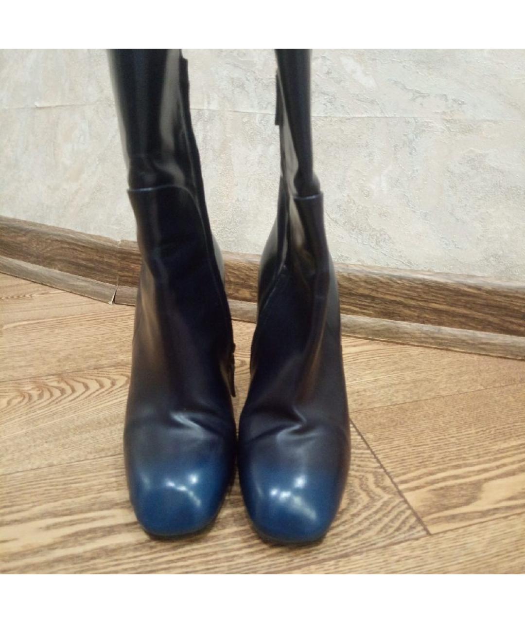 LOUIS VUITTON Темно-синие кожаные ботинки, фото 2