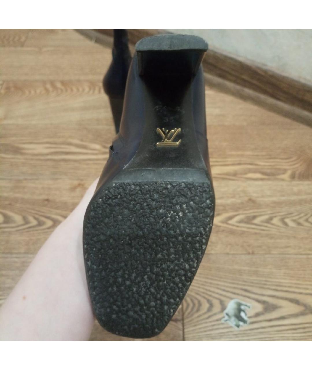 LOUIS VUITTON Темно-синие кожаные ботинки, фото 6