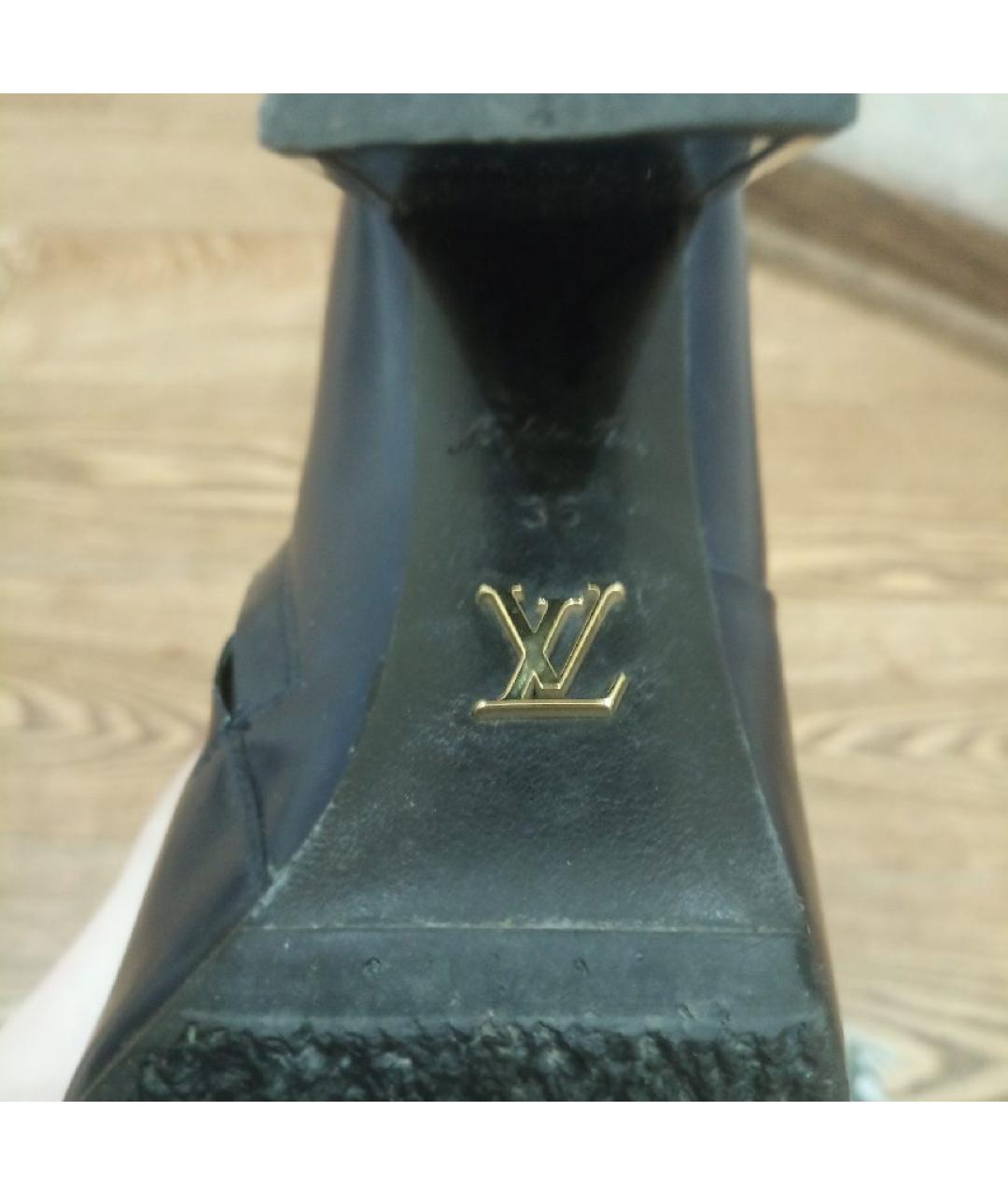 LOUIS VUITTON Темно-синие кожаные ботинки, фото 5
