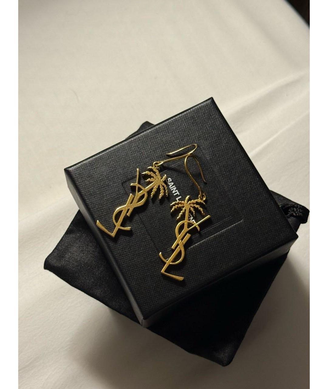 SAINT LAURENT Золотые металлические серьги, фото 5