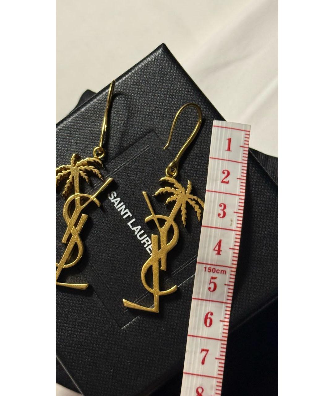 SAINT LAURENT Золотые металлические серьги, фото 6