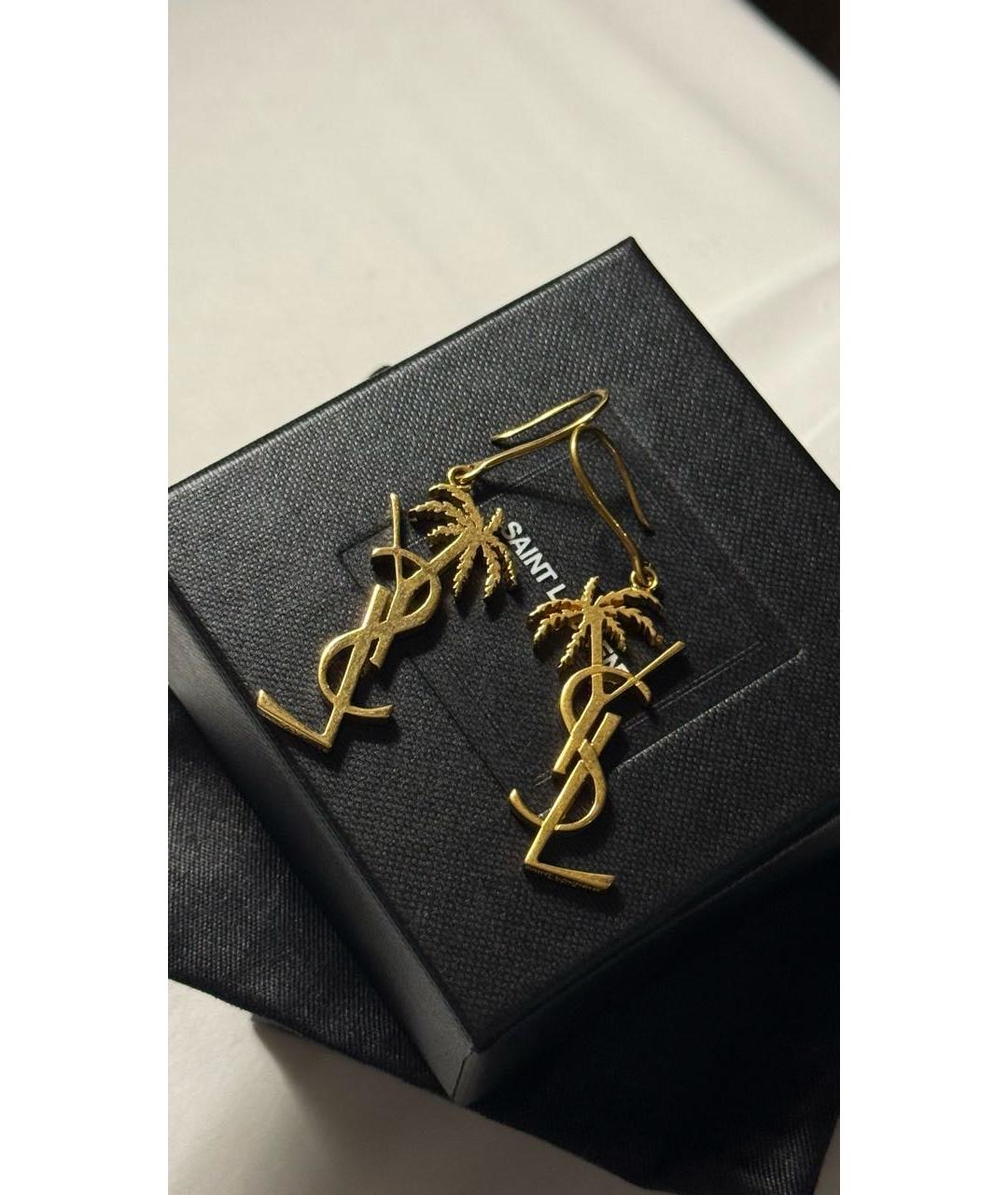 SAINT LAURENT Золотые металлические серьги, фото 4