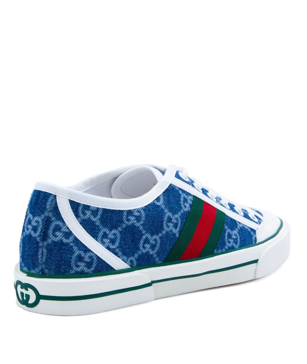 GUCCI Синие кожаные кеды, фото 3