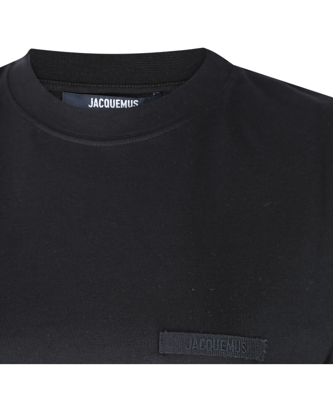 JACQUEMUS Черная хлопковая футболка, фото 3