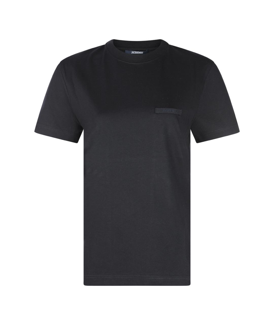 JACQUEMUS Черная хлопковая футболка, фото 1